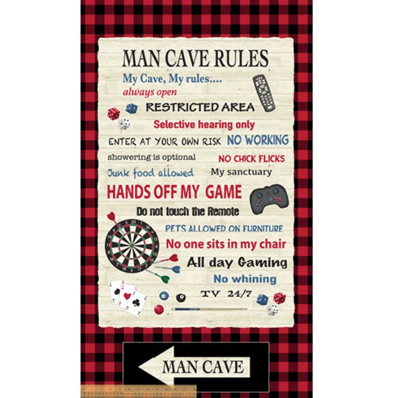 Windham Red Man Cave Rules Panel 24in x 42in # 52410P-X