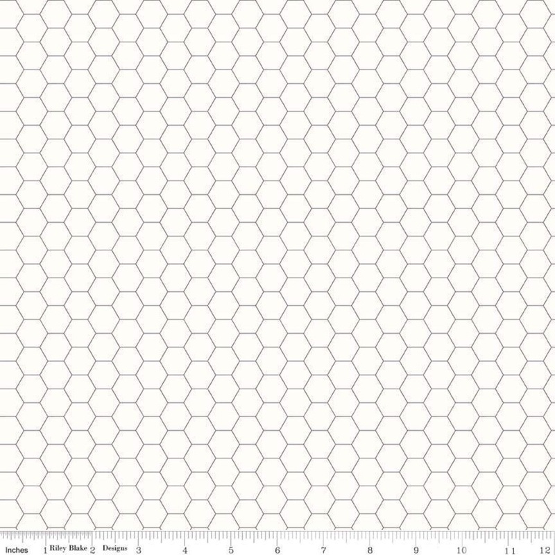 Bee Backgrounds Honeycomb Gray C6387