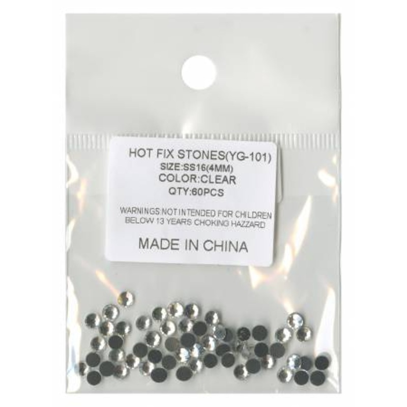 Hotfix Iron On Rhinestones Glass Crystals Crystal Clear Size 4mm ss16 # YG-101-4