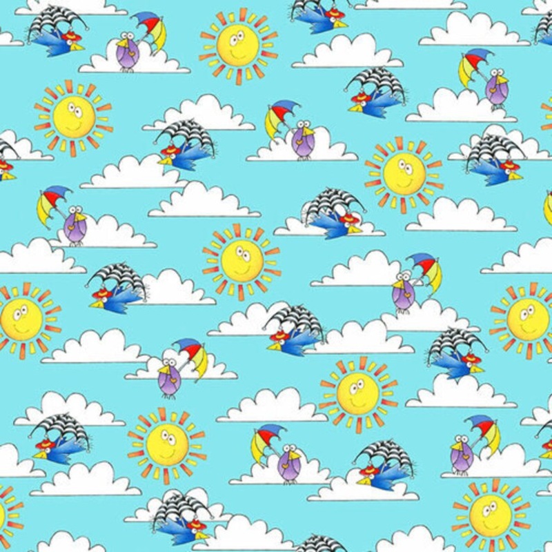 Noah's Story - Sky, Clouds, Sun - Pattern # 9454-11 Lt. Blue
