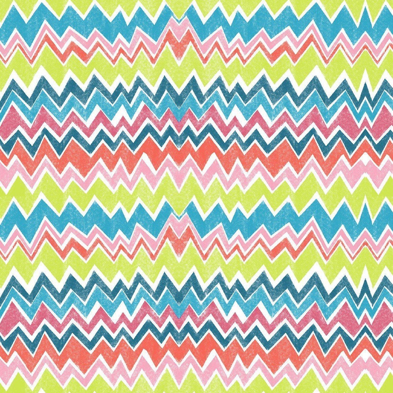 Silly Safari Cyan Zig Zag Fabric 5937-77
