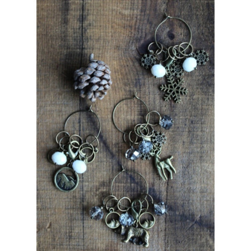 Winter Forest Stitch Markers-Snowflakes & Mountains & Deer & Bear