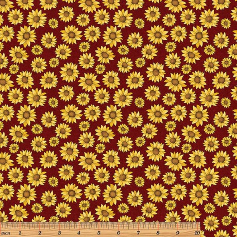 AISH -  Sunflower Field - Cranberry 13256-19