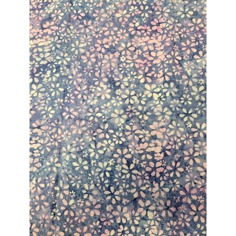 Batik - Navy washed Lavendar Flowers  106