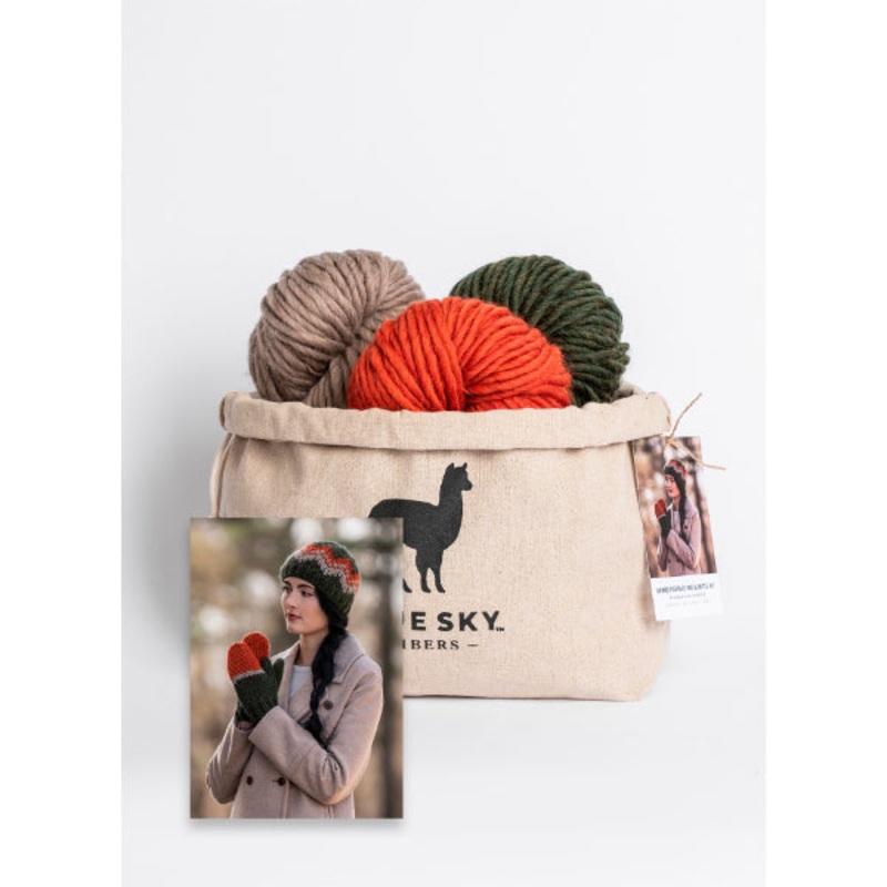 Blue Sky Fibers Grand Portage Hat and Mitts Kit