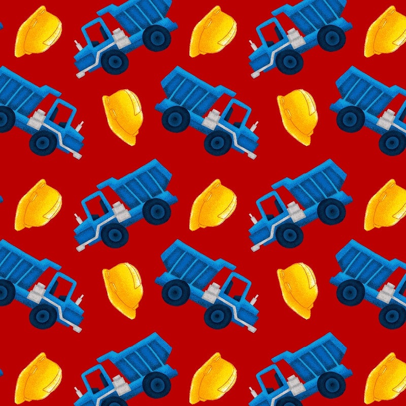 Under Construction -Red - Dump Truck Tossed Allovers 6061-88