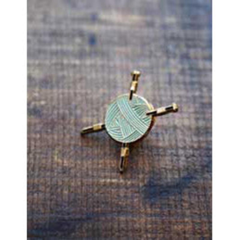 Yarn and Needles Enamel Pin