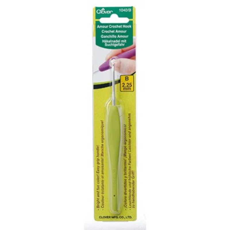 Clover Amour Crochet Hook-2mm & US B/2.25mm & US C/2.75mm & US D/3.25mm & US E/3.5mm & US F/3.75mm & US G/4mm & US 7/4.5mm & US H/5mm & US I/5.5mm & US J/6mm & US K/6.5mm & 7mm & US L/8mm & US M/N/9mm & US N/P/10mm & 12mm & US P/Q/15mm