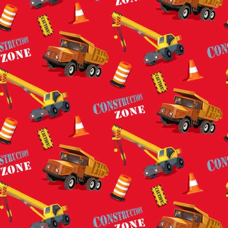 Construction Zone 386-88 Red Crane & Dump Truck