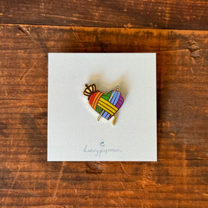 Queen of Hearts Rainbow Enamel Pin