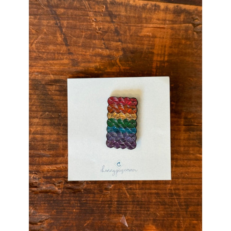 Rainbow Yarn Enamel Pin