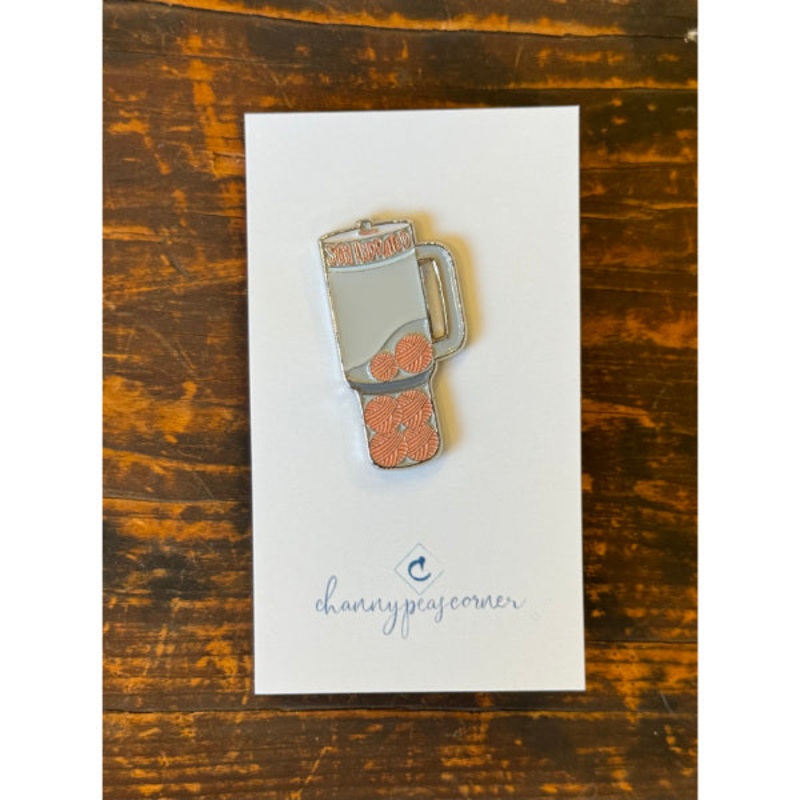 Stay Hydrated - Stanley Cup Full of Yarn Enamel Pin