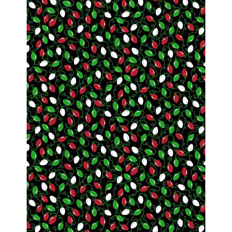 Timeless Treasures Tossed Mini Christmas Lights - Black/Multi  CD1413-Black