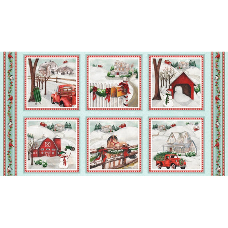 Wintry Mix by Elizabeth Medley 2304-60 Mint Winter Blocks