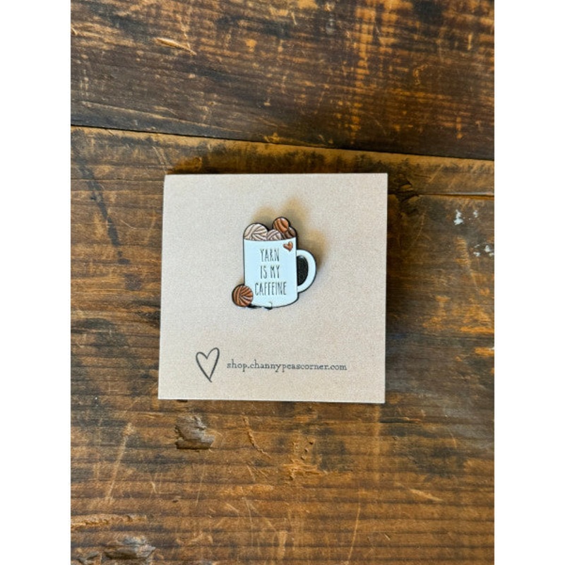 Yarn is my Caffeine Enamel Pin
