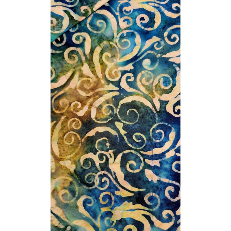 Batik - Navy Gold Scroll  # 118