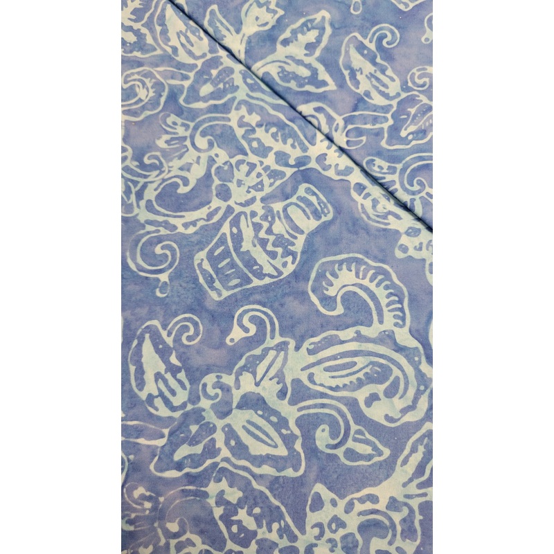 Batik - Royal Blue w Lt. Blue Flowers # 126