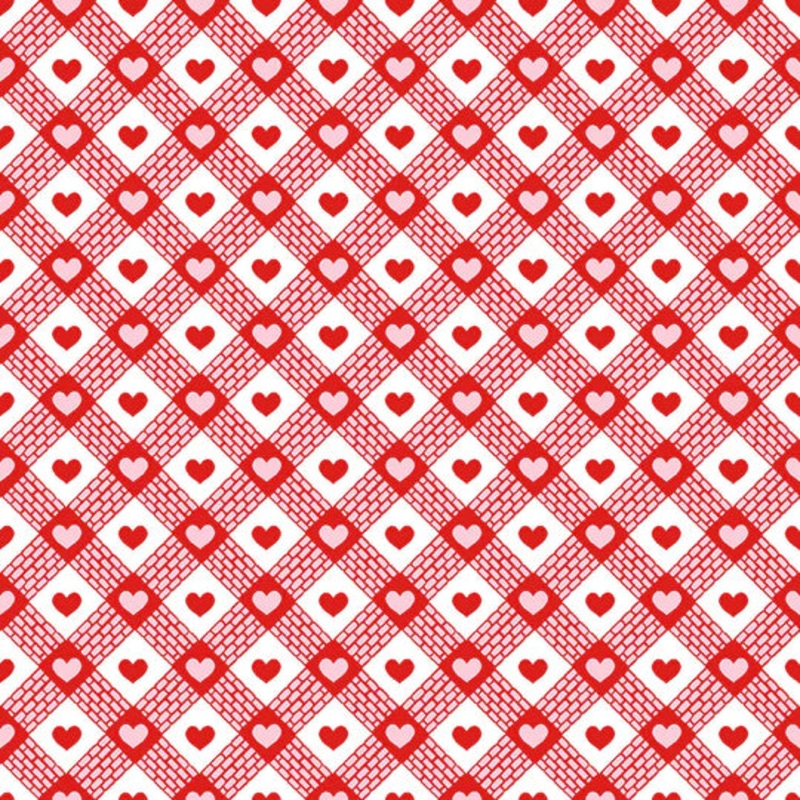 Be Mine Diagonal Hearts Pink Henry Glass 479-28