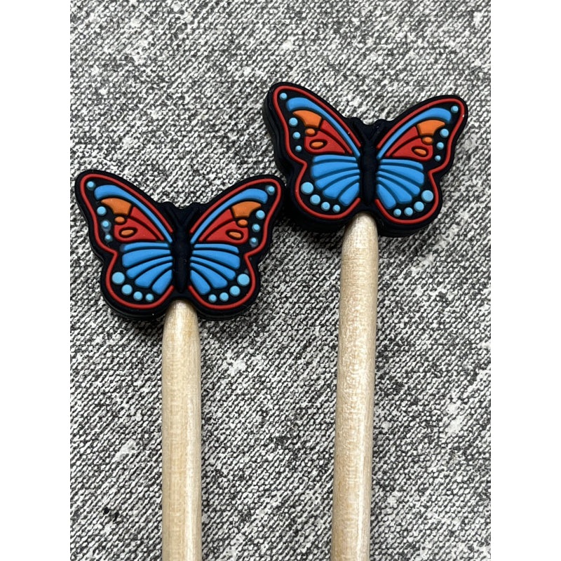 Butterfly Stitch Stoppers - Blue and Orange