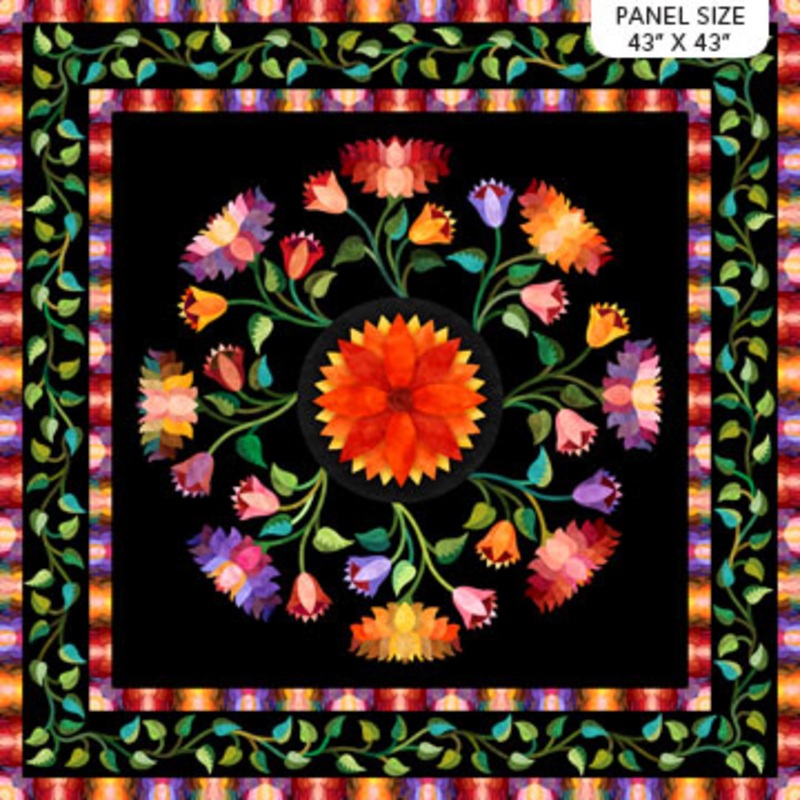 Flamenco Panel Cotton Fabric, Aie Rossman, Northcott Extra Wide 43''x 43'' DP25030-99