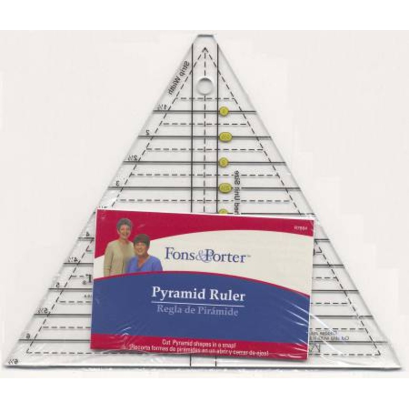 Ruler  Fons & Porter Pyramid Ruler 60 Degree Sizes 1in to 6in # FPR7894
