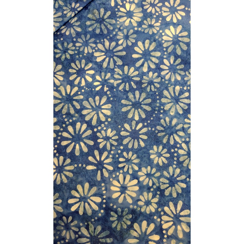 Batik - Blue w White Flowers # 120