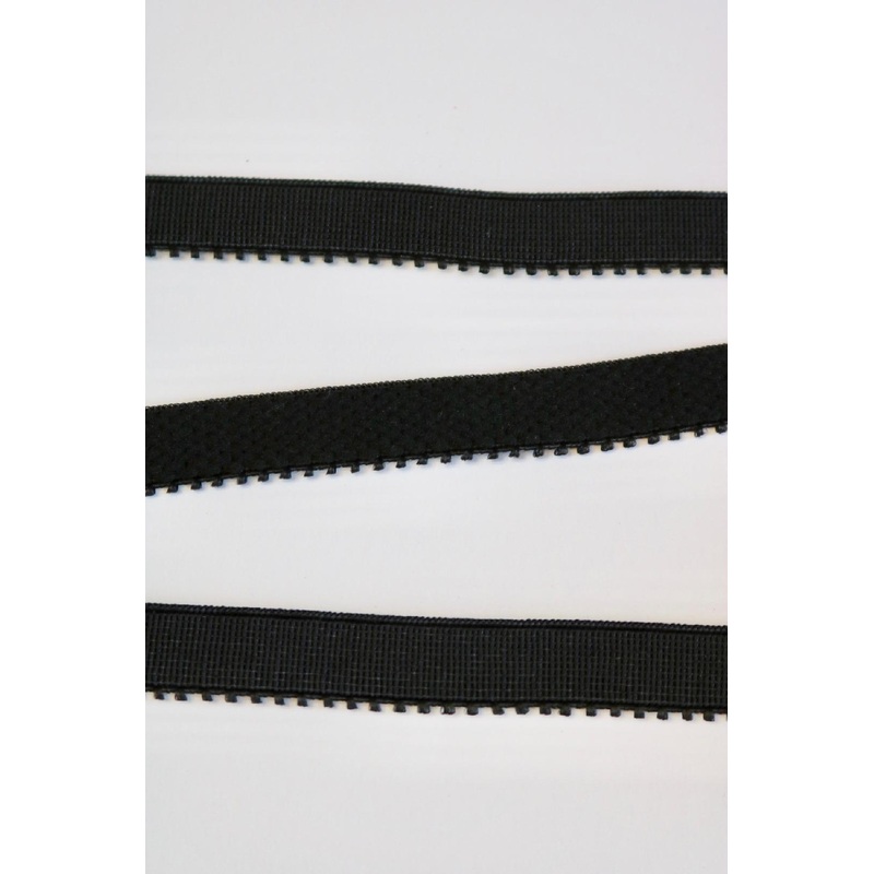 Black 1/2 (12mm) Plush Back Picot Elastic