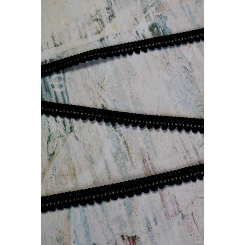 Black 1/2 Wide Pom-Pom Trim