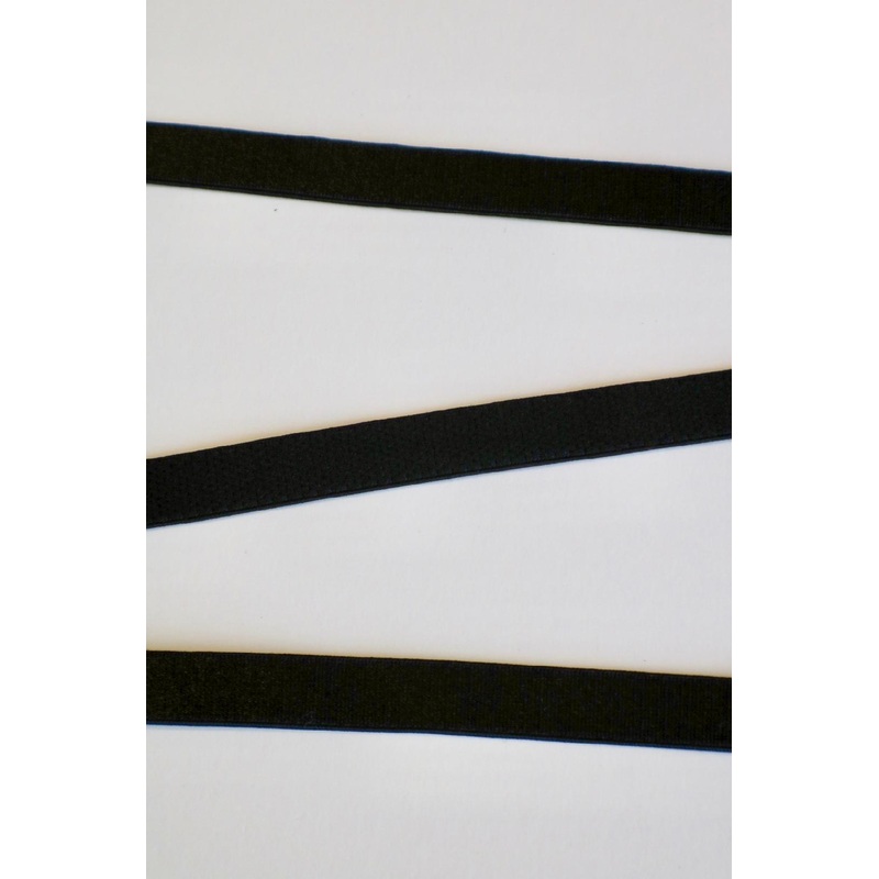 Black 3/8 (10mm) Plush Back Satin Strap Elastic