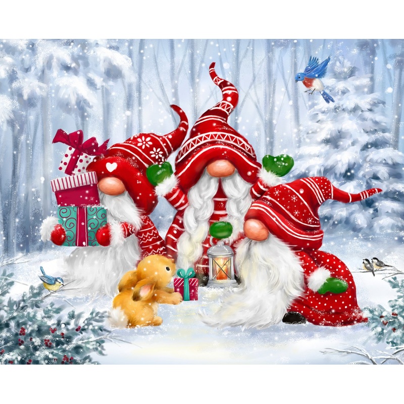 Christmas Gnomes Digitally Printed 36in Panel # AL57152C1