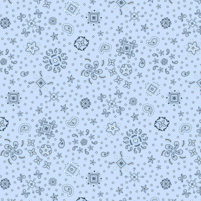 Farm Babies Fabric, Bandana Blue Fabric, Q-557-11