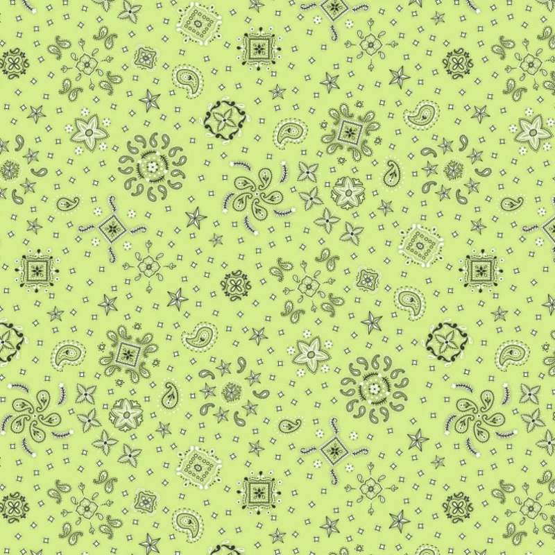 Farm Babies Fabric, Bandana Green Fabric, Q-557-66
