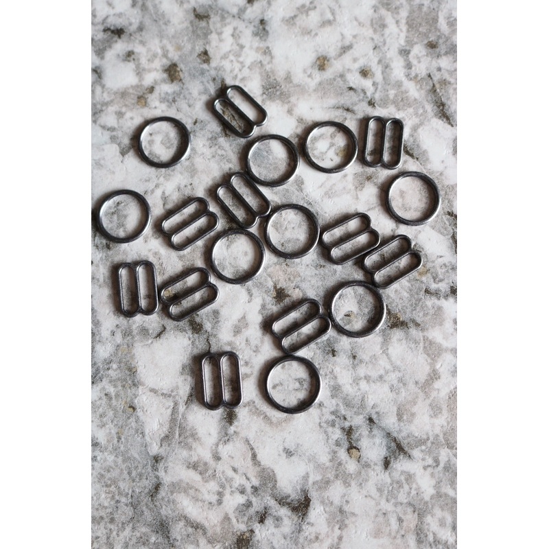 Gunmetal 3/8 (10mm) Bra Rings & Sliders