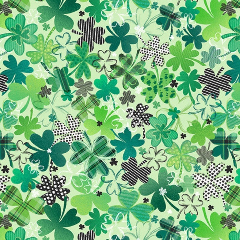 SHAMROCKED! SILAS M STUDIO CLOVERS LIGHT GREEN 2497-60