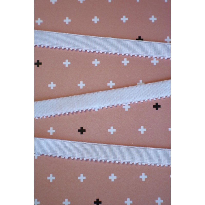 White 1/2 (12mm) Plush Back Picot Elastic