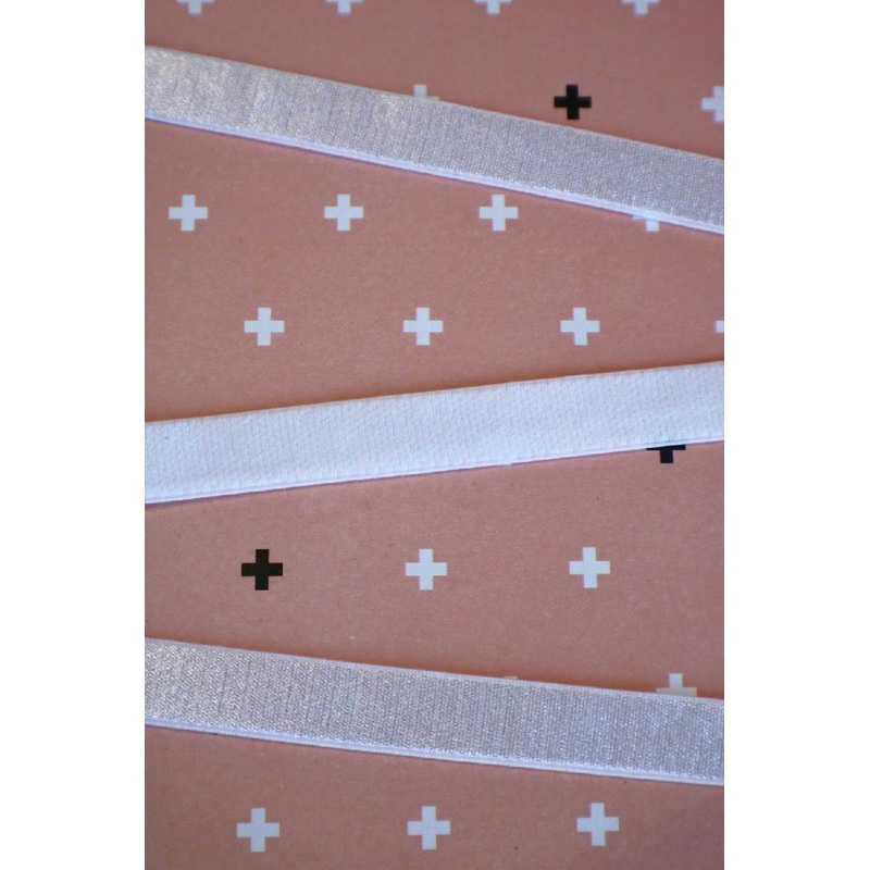 White 1/2 (12mm) Plush Back Satin Strap Elastic