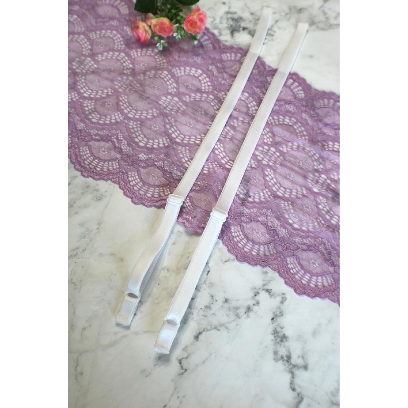 White 1/2 (12mm) Plush Back Satin Straps PRE-MADE