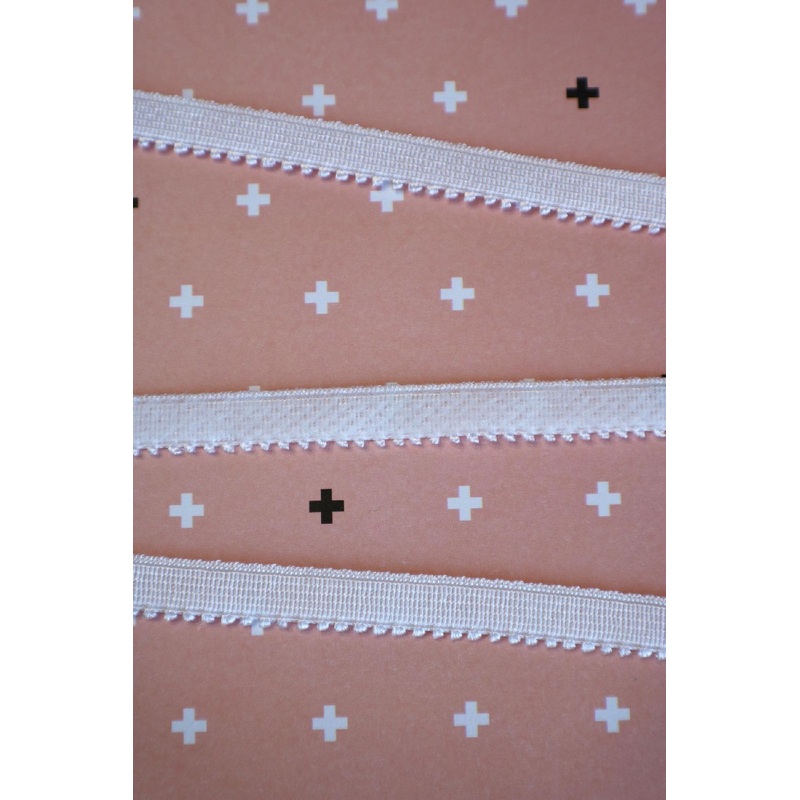 White 3/8 (10mm) Plush Back Picot Elastic