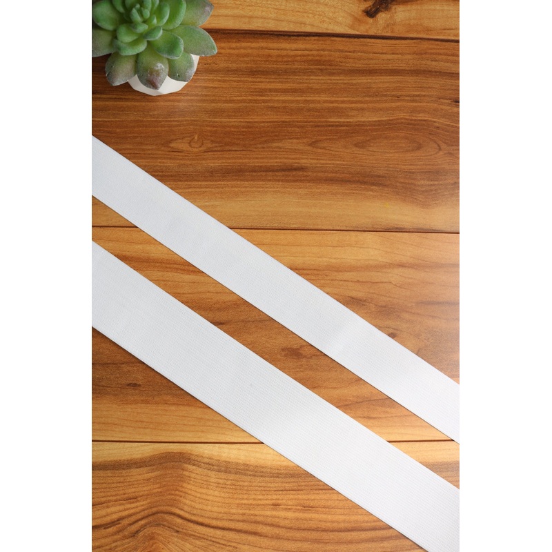 White Knit Waistband Elastic-1.5" & 2"