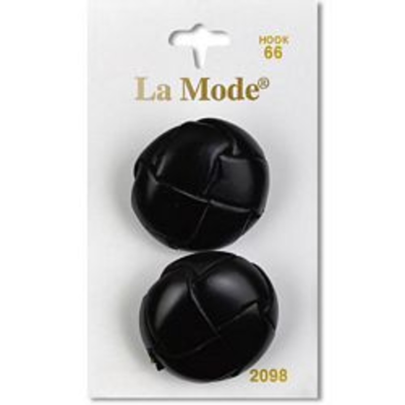 1 1/8 Black Leather Buttons | LaMode