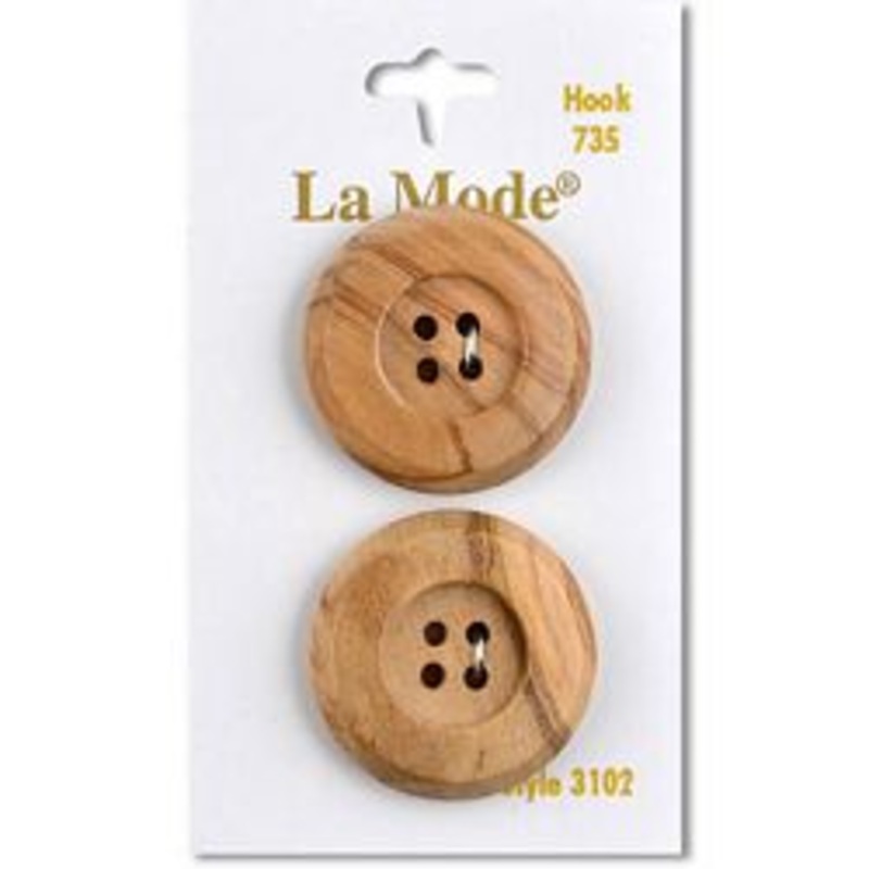 1 1/8 Honey Beige Wood Buttons | LaMode