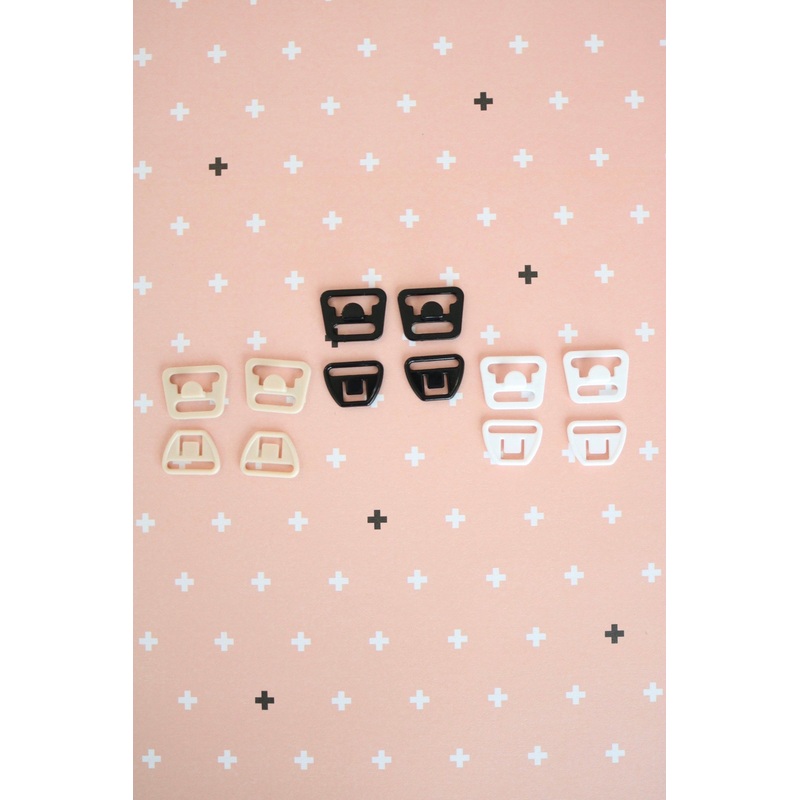 1/2 (12MM) Nursing Bra Clips-Beige & Black & White