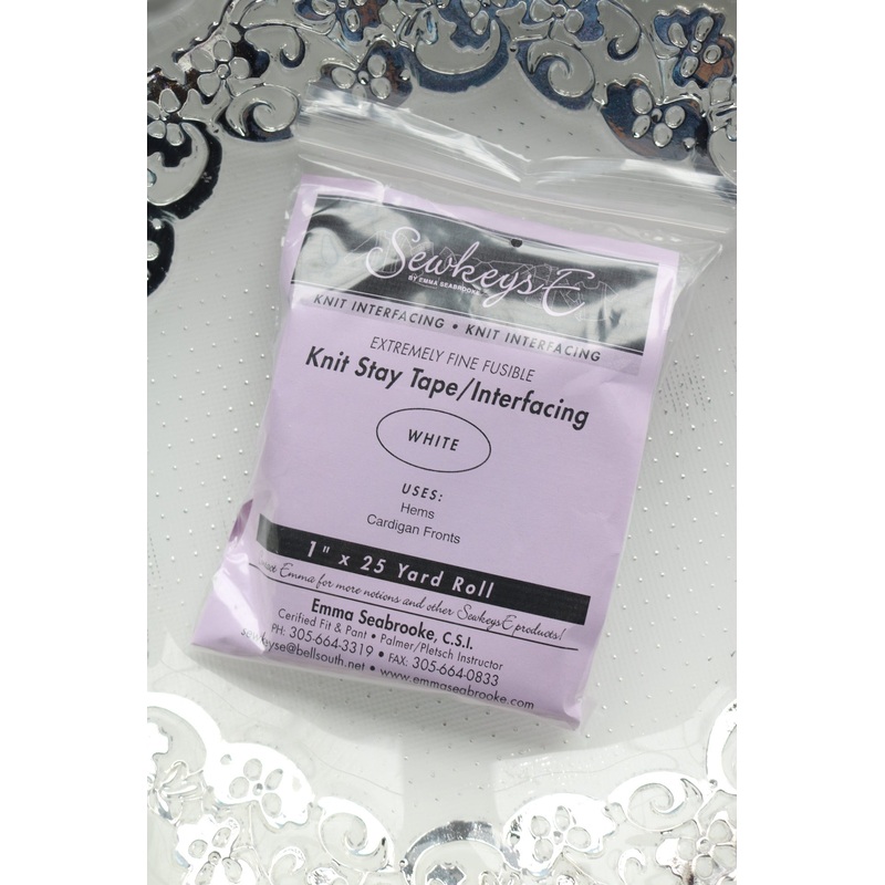 1 White Fusible Knit Stay Tape- 25YDS