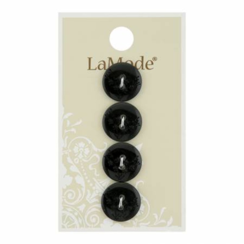 5/8 Black Etched Flowers Buttons | LaMode