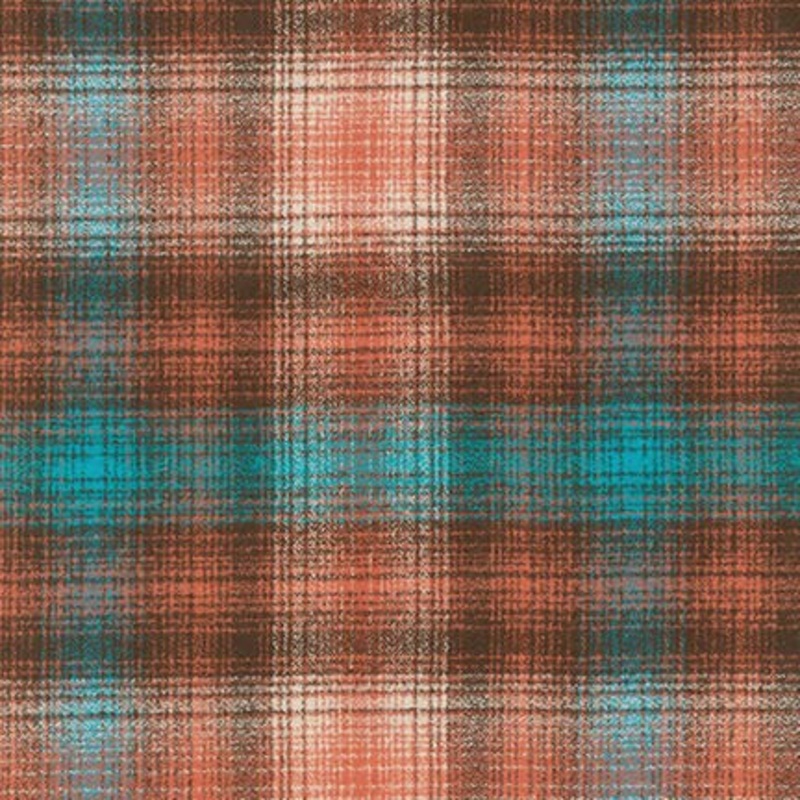 Cherrywood/Turquoise Plaid | Mammoth Flannel | Robert Kaufman