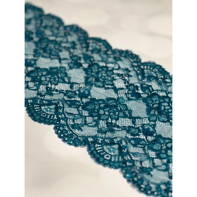 Teal 9 Wide Stretch Lace