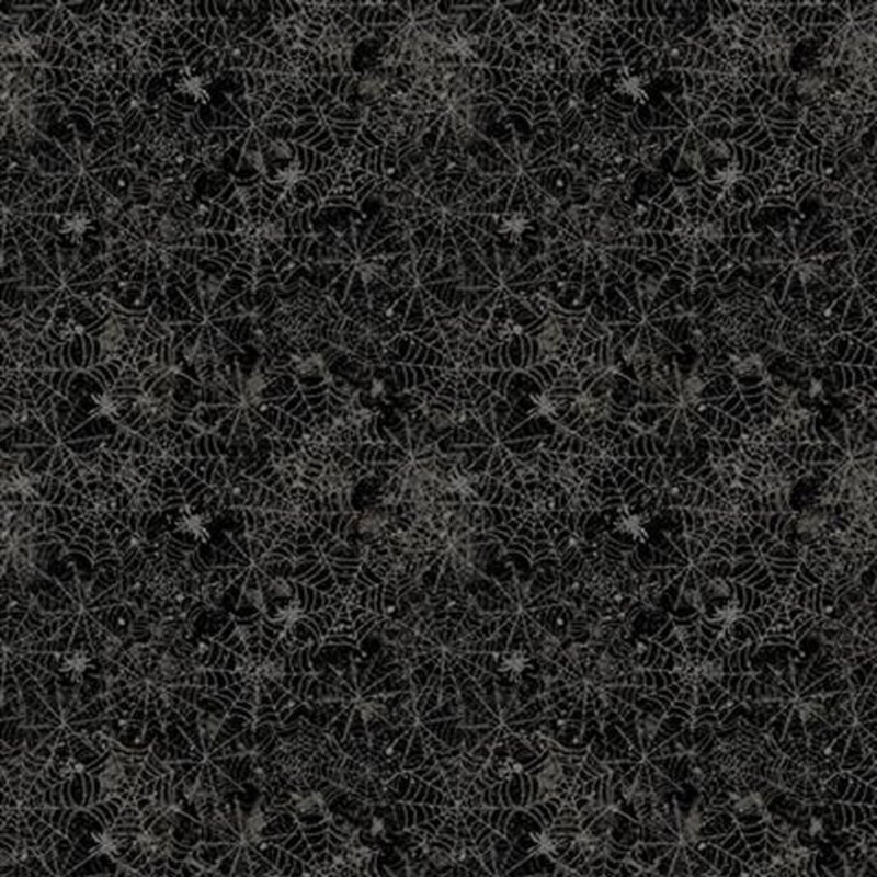 Clothworks - All Hallows Eve Spider Web - Y3822-3 Black
