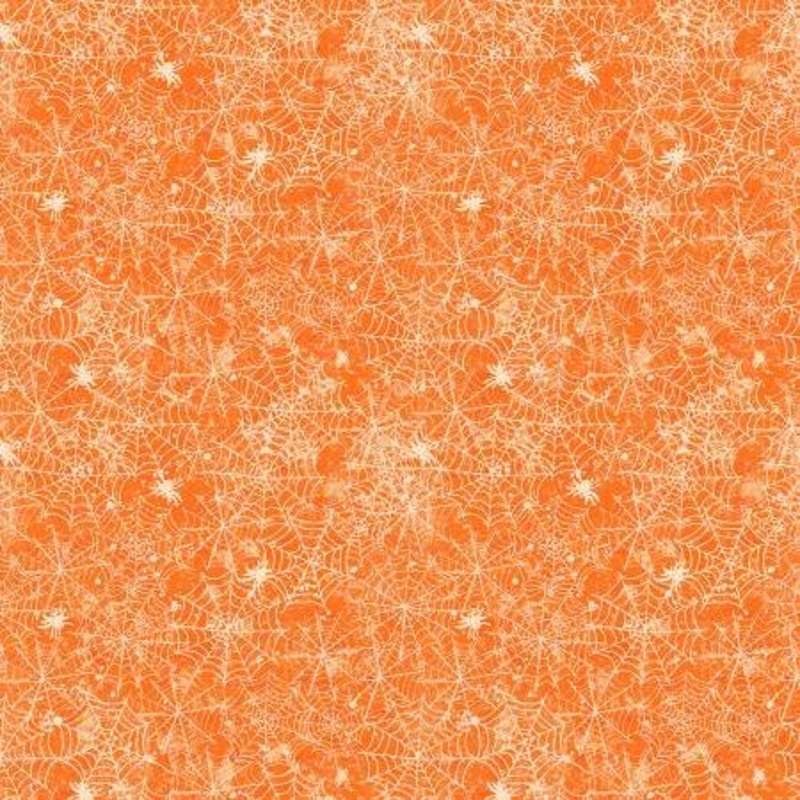 Clothworks - All Hallows Eve Spider Web - Y3822-36 Orange