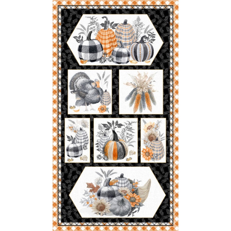 Harvest Classics by Anna Bailey Black Autumn Panel 24  2718P-99