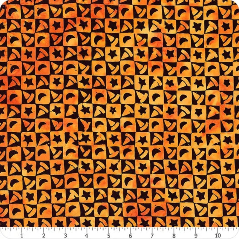 Midnight Magic Pumpkin Checkerboard Yardage # 83003-58